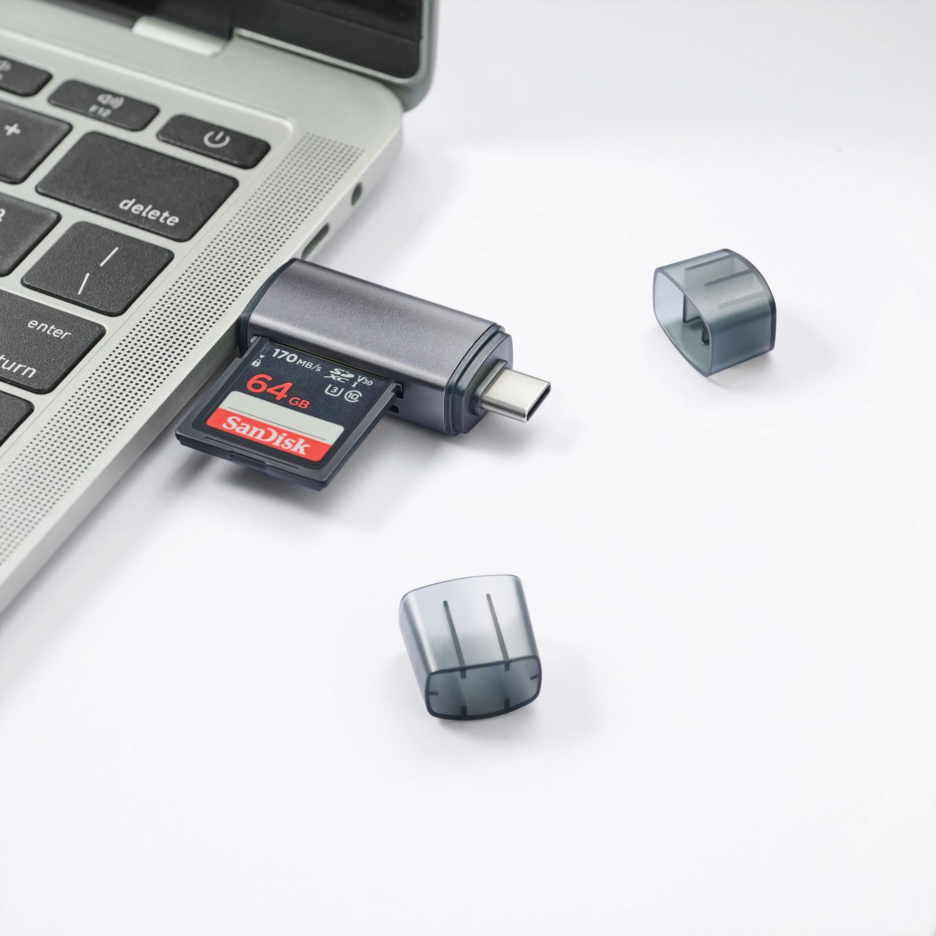 Aluminum alloy two-in-one otg card reader, type-c camera memory card, TF/SD card reader, memory card adapter details Picture