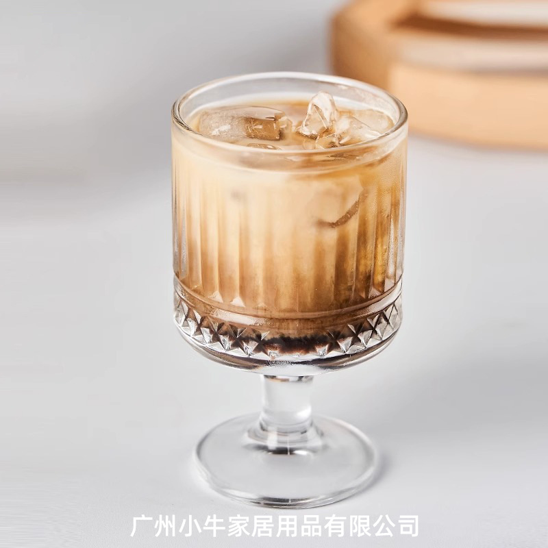 Iced Americano latte milk cup, cold drink cup, household low-legged sunflower glass cold brew coffee cup, juice cup Application Scenario