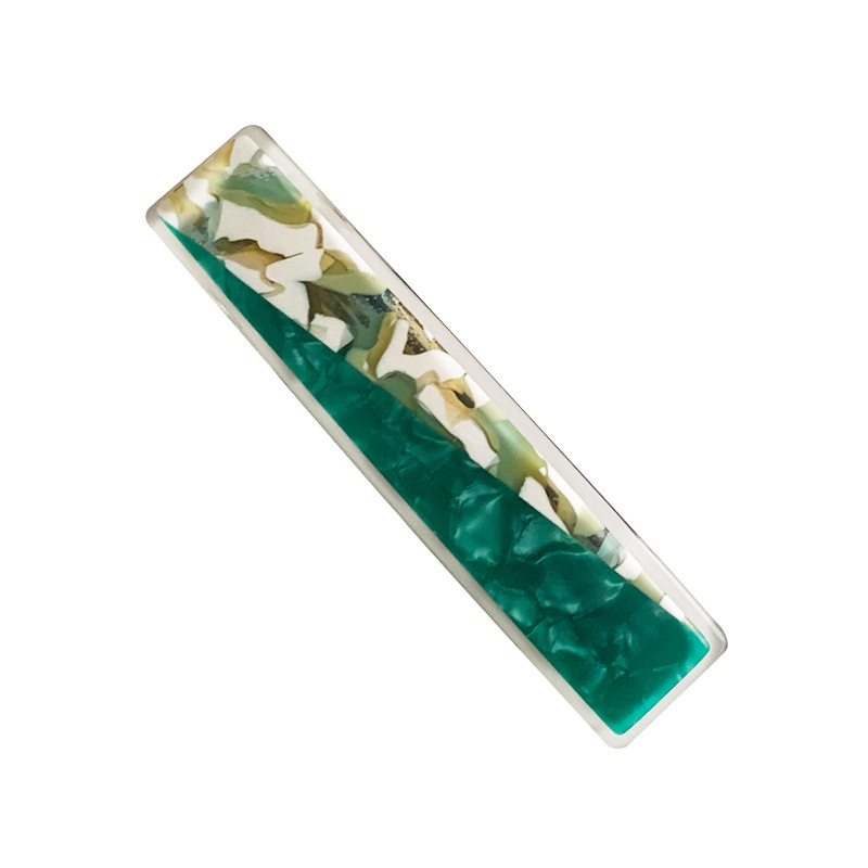 Korean-style simple acetate board hair clips, fashionable marble-patterned hair clips, bangs, broken hair edge clips, oil painting style hair accessories for women Item Picture