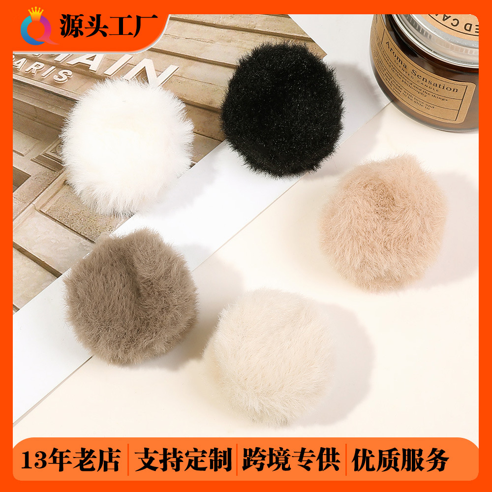 Qiyue Cross-border Autumn and Winter plush hair clips, cute bangs clips, side furry hair clippers, hair clips and hair accessories wholesale full figure
