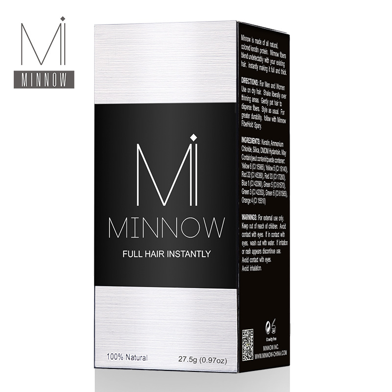 The official website offers direct sales of MINNOW hairdressing and hair styling products, including hair powder and dense fiber wigs for hairline modification Specification drawing
