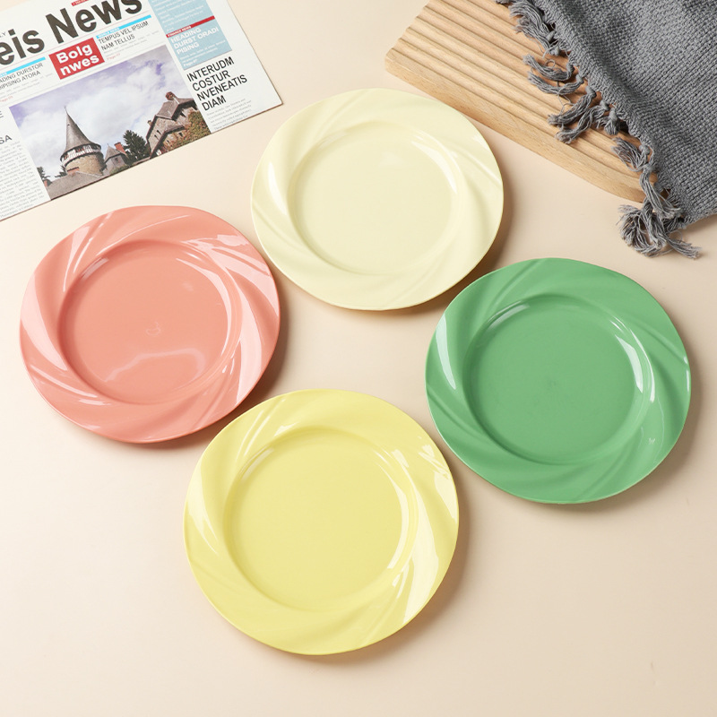 Cross-border home creative PP plates, pasta plates, durable vegetable plates, round flat plates, large-capacity breakfast plates Specification drawing
