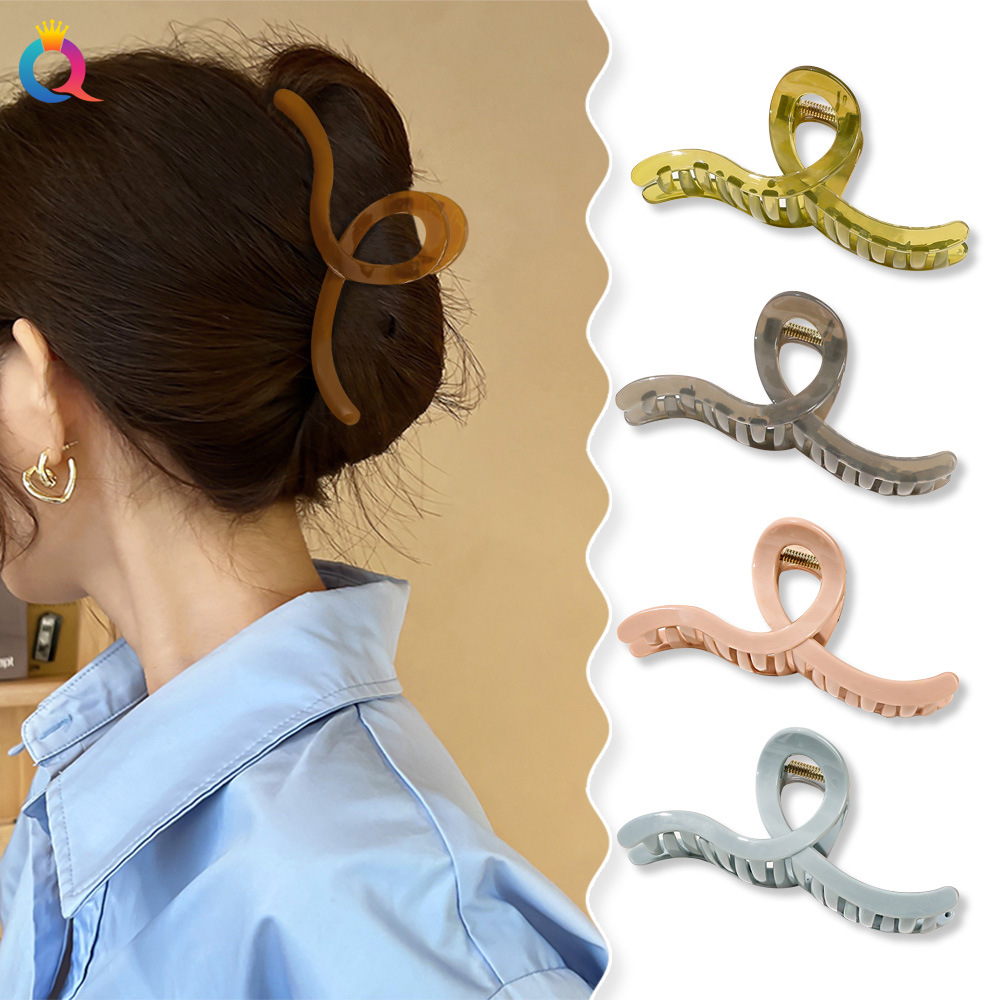Qiyue simple matte hair clip, high-end style, large hair volume, shark clip hair clip, exquisite hair clip wholesale Specification drawing