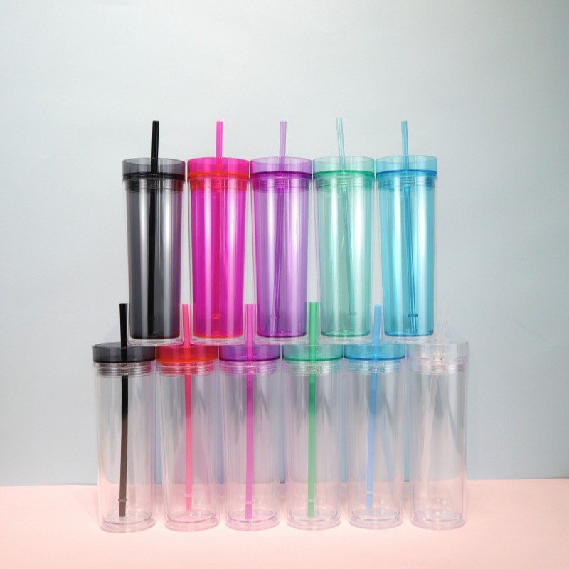 【 Processing and Customization 】 Double-layer high-temperature resistant straight cup with a concave mouth, large-capacity office water cup factory full figure