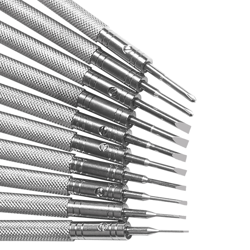 Watch, eyeglass, watch repair, stainless steel screwdriver, small screwdriver, straight cross, precision watch screw screwdriver tool Specification drawing