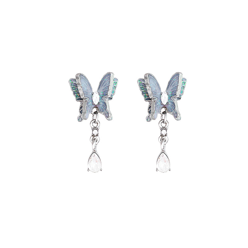 Super fairy butterfly Zircon earrings, summer bestsellers for women, sweet and girlish stud earrings, light luxury and high-end exquisite earrings wholesale Item Picture