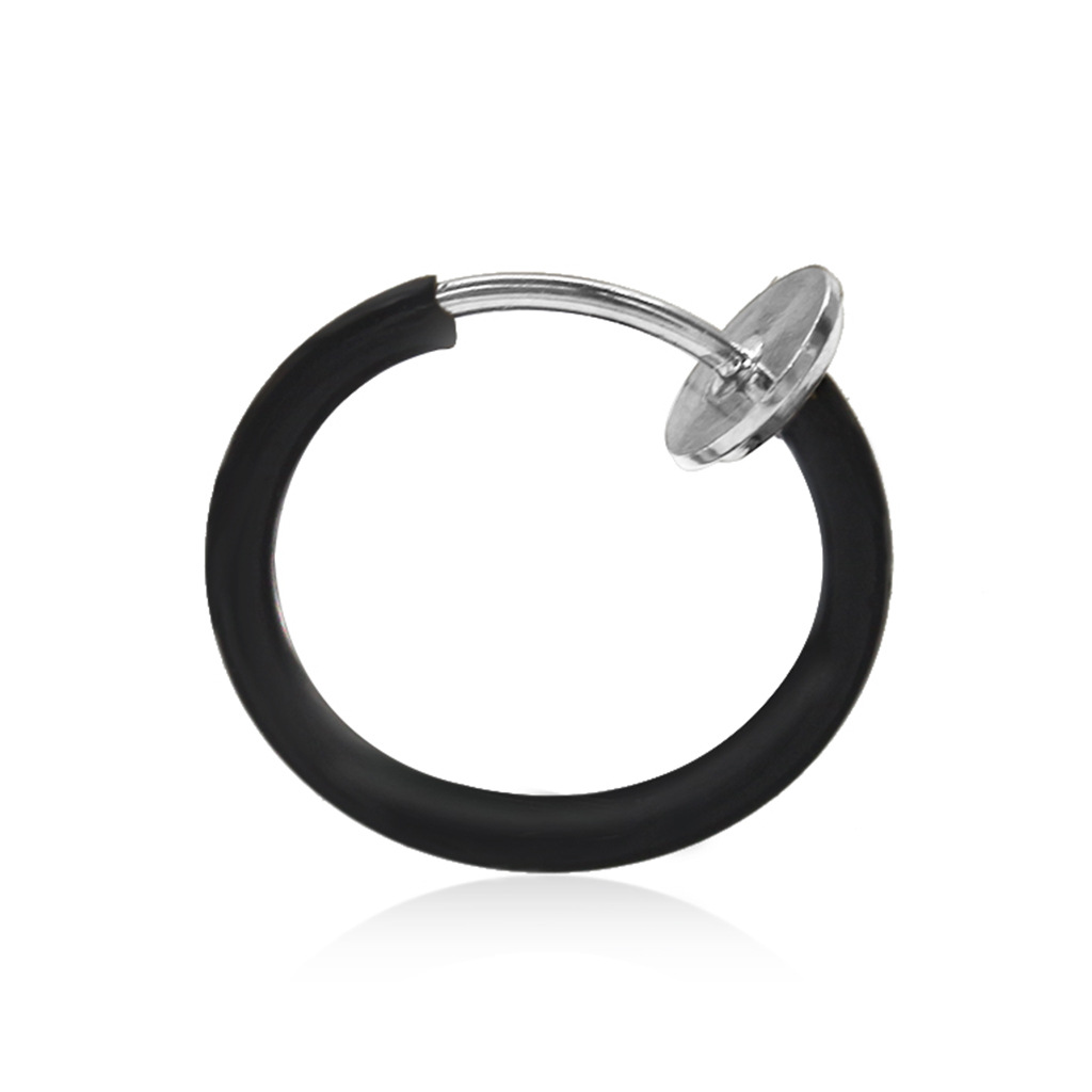 European and American foreign trade simple and small circle single earrings, Korean style fashionable single without ear holes, ear clips and nose rings Item Picture