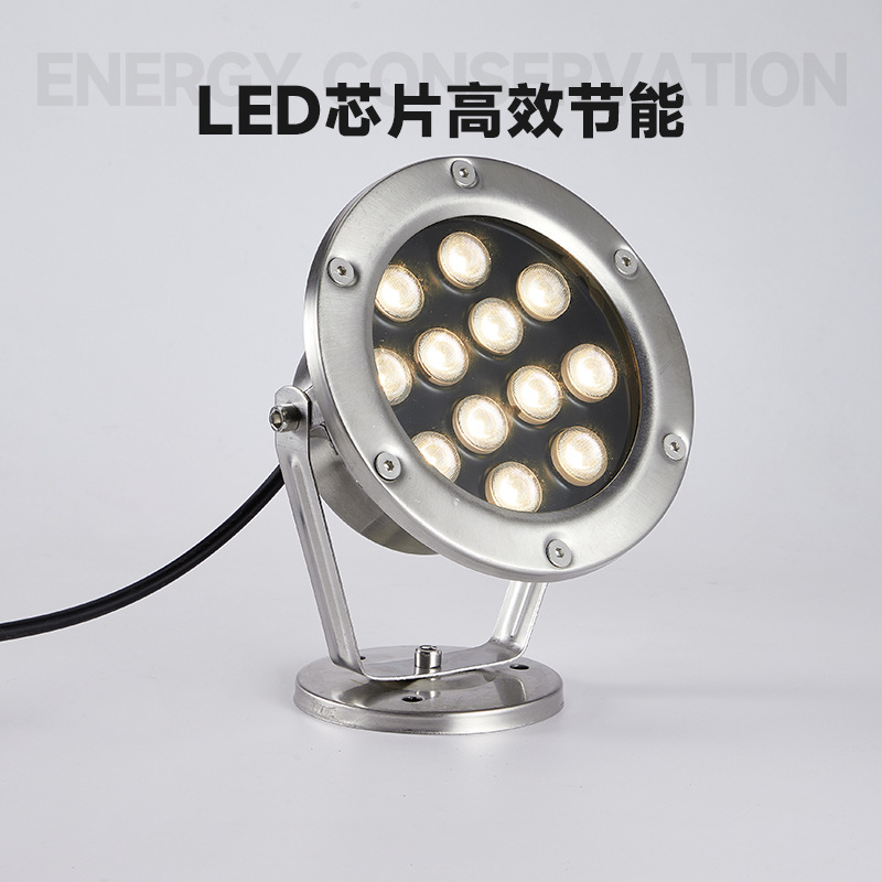 Underwater led waterproof water pool, landscape fish pond, seven-color fish tank, swimming pool, rockery, fountain, spotlights 24V, 12V Application Scenario