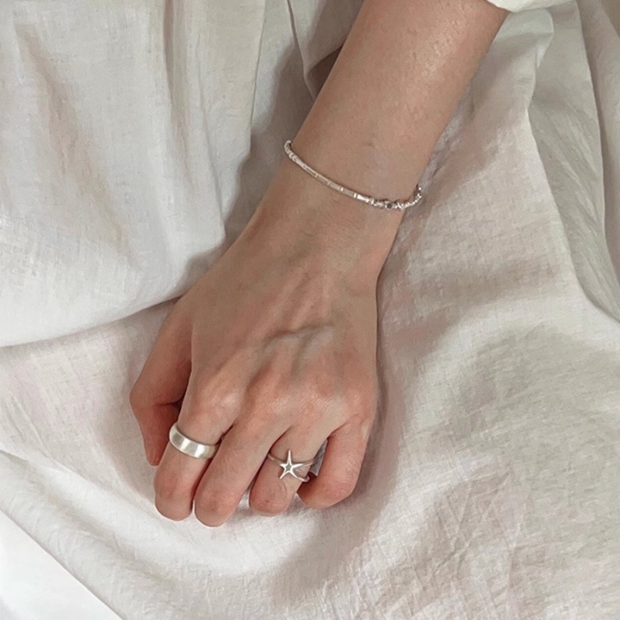 Korean matte starfish ring, a niche design for women, with a cold style, double-layer index finger ring, and a light luxury and high-end open ring details Picture