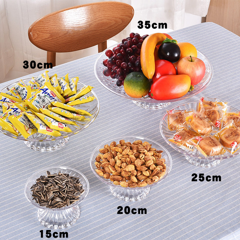 KTV acrylic fruit plate, transparent plastic candy plate with base, fruit snack platter, dried fruit platter Application Scenario
