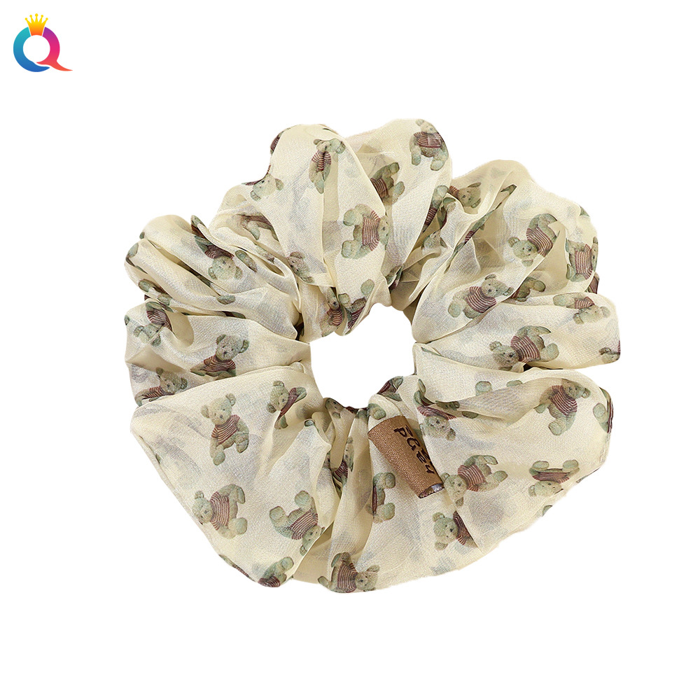 Qiyue Super Large Snow Spun yarn Large Intestine Hair Ring, high-end style hair tie, hair tie, leather band large Intestine Hair ring wholesale Item Picture