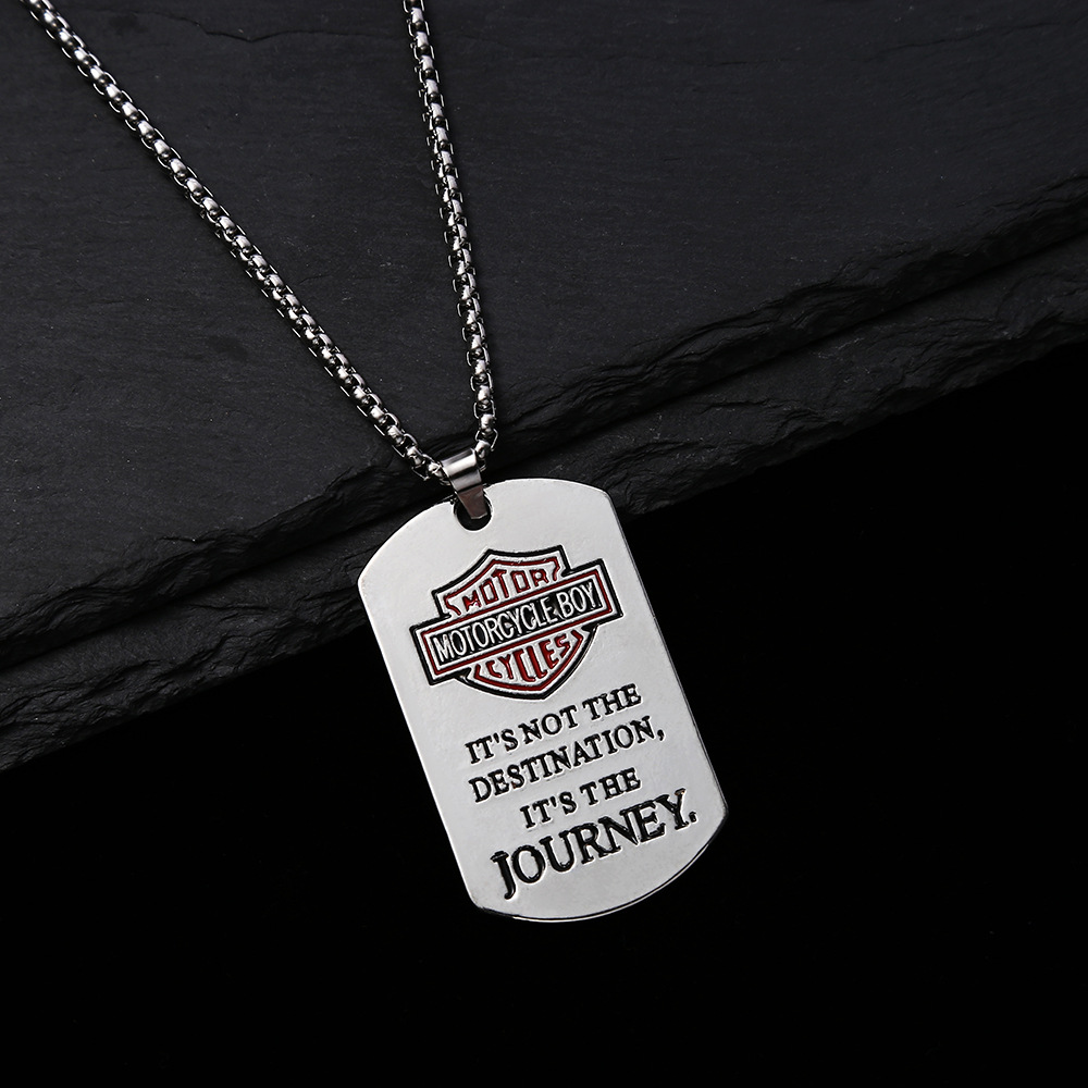 European and American trendsetters' titanium steel chain, non-fading, women's unique military brand necklace, the same style as the popular street hip-hop men's pendant accessory Specification drawing