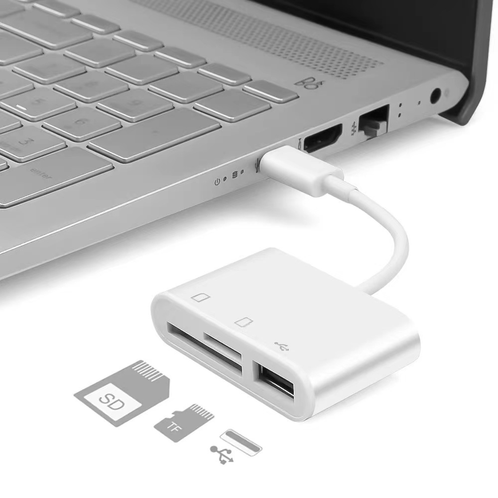 Three-in-one multi-functional OTG card reader, type-c adapter, USB cross-border memory card, camera TF high-speed Specification drawing
