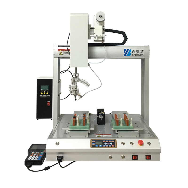 Automatic soldering machine with plug-in drag, solder point, automatic solder dispensing, adjustable temperature for soldering, single and double axis automatic soldering machine equipment Item Picture