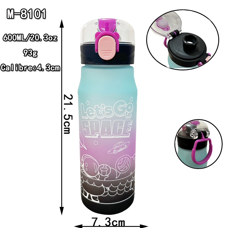 New portable water cup for direct drinking, featuring an astronaut jumping cap and a creative frosted outdoor sports design with a gradient Application Scenario