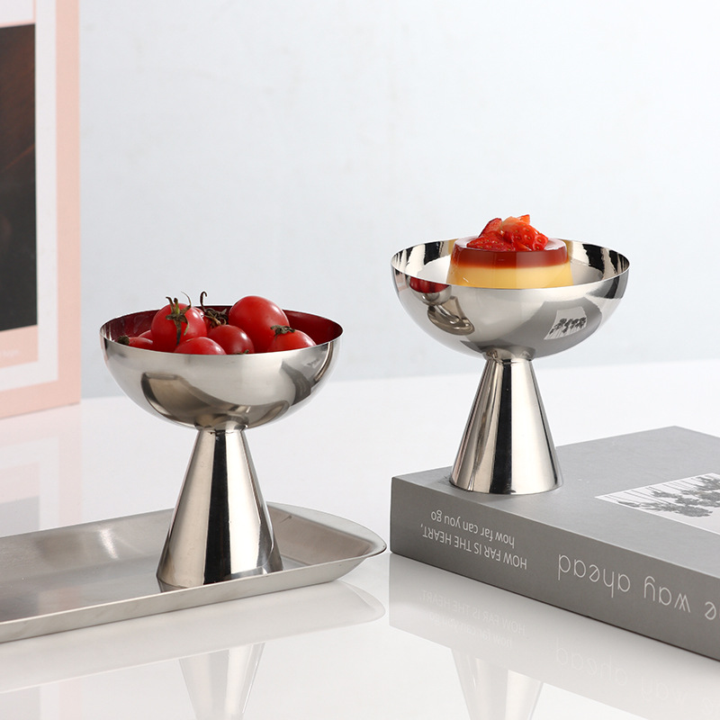 304 stainless steel ice cream bowl, yogurt pudding bowl, ice cream dessert cup, milkshake cup, smoothie cup, salad bowl, fruit plate details Picture