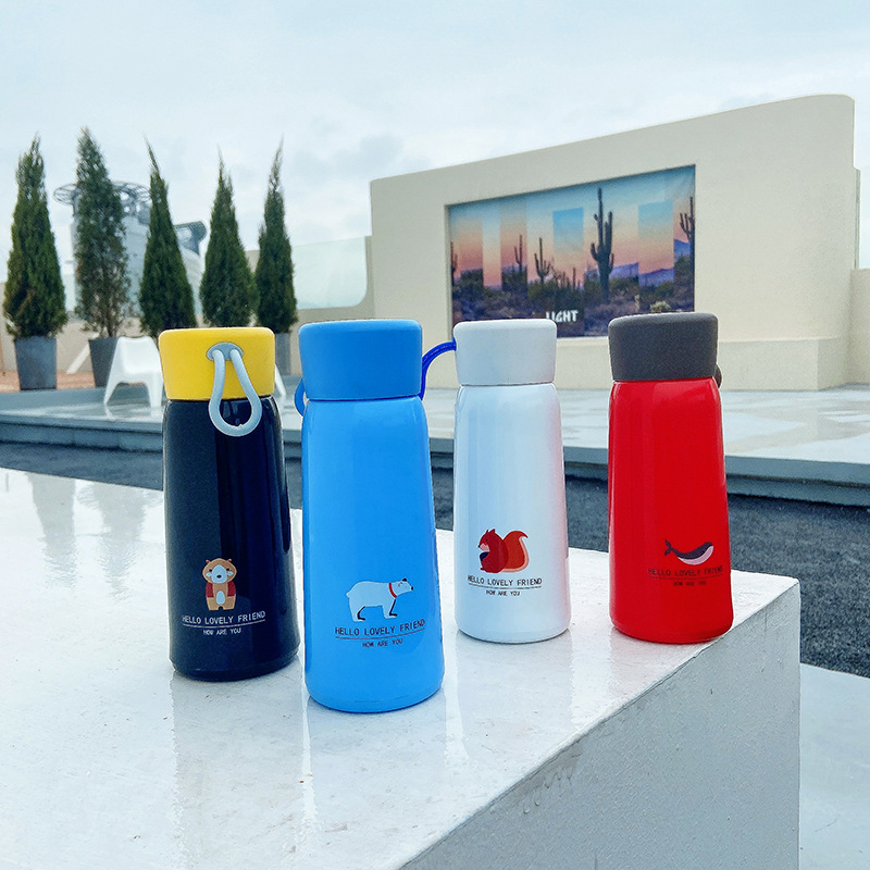 Fashionable glass double-layer portable U-shaped cup, ins simple, cute and fashionable student water cup, ground promotion advertising gift cup full figure