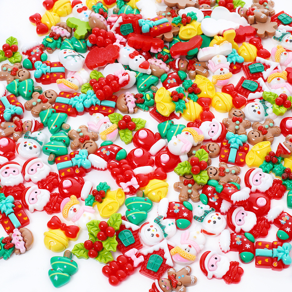 Cartoon resin accessories, Christmas series gingerbread man diy accessories, cream glue hair clips, fridge magnet accessories Specification drawing