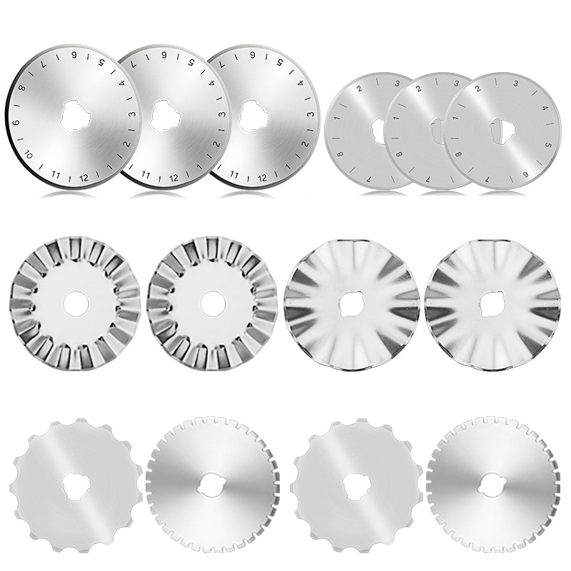 Sawtooth blade, dotted line knife, fabric cutting blade, wheel knife, handle accessory, 45mm blade, fabric cutting circular blade full figure