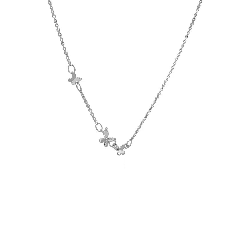 Korean butterfly zircon pendant necklace, a light luxury and elegant accessory for women, with a niche design sense and a popular collarbone chain Item Picture