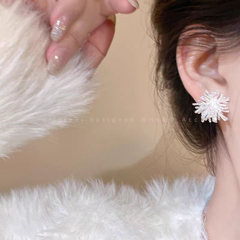 Shengshi Fireworks ~ Light Luxury and High-end Fireworks Zircon Stud Earrings for Women 2025 New Bestseller, Niche Design Sense earrings details Picture