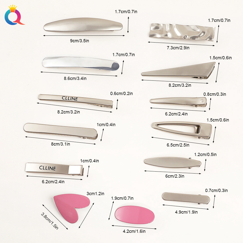 Qiyue Cross-border high-end, cold style bangs, versatile, side clips for broken hair, duckbill clips, hair accessories for women wholesale Application Scenario