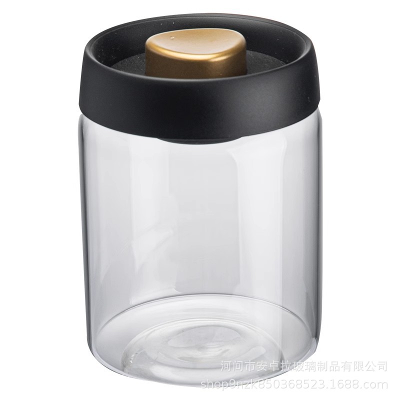 Customized vacuum-sealed transparent glass storage tanks, moisture-proof tea, coffee bean and protein powder storage tanks Item Picture