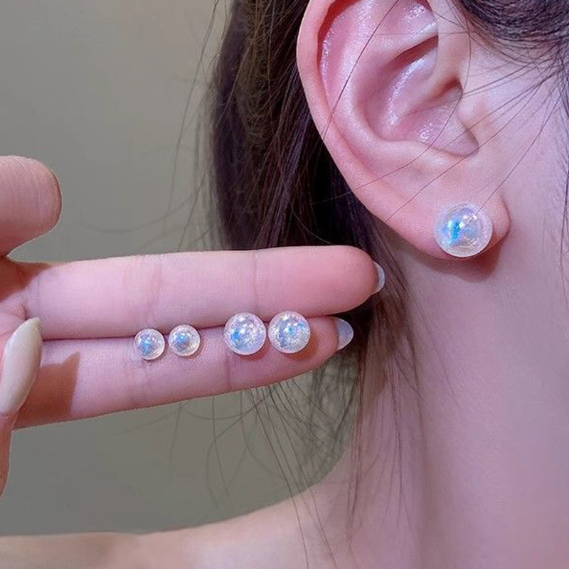Jennie's pearl stud earrings, a new 2025 trendy and versatile commuter earring for women, a Korean chic and trendy earpiece Specification drawing