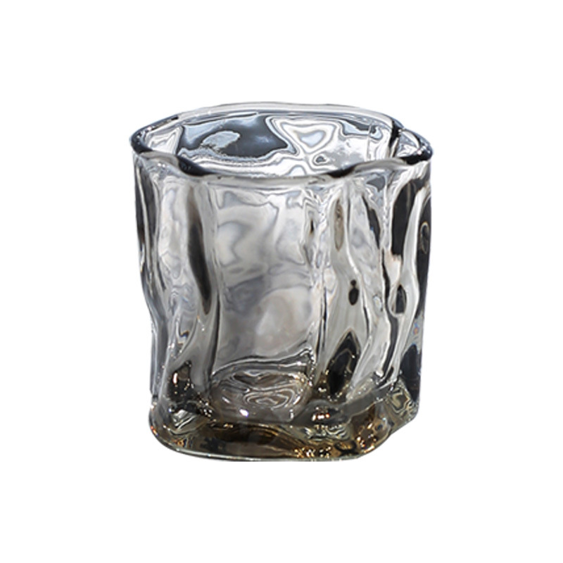 High-quality, aesthetically pleasing, irregular-shaped twisted glass, colorful whisky glass, thickened beer glass, twisted, internet-famous, high-quality glass water glass Specification drawing