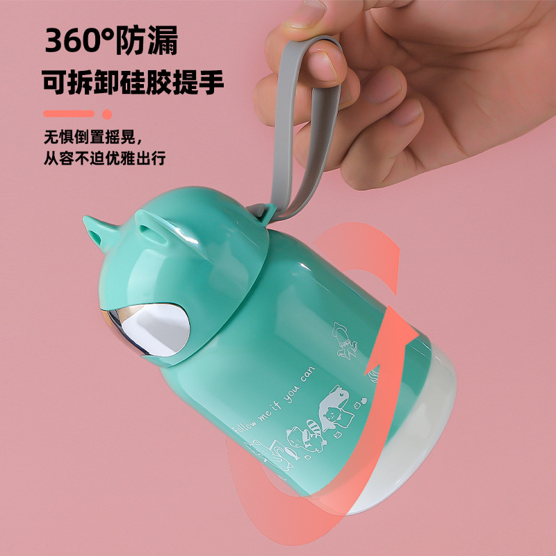 Creative Maneki Neko cartoon water cup, glass water cup, ground promotion small gift cup, double-layer advertising glass cup, internet-famous water cup Specification drawing