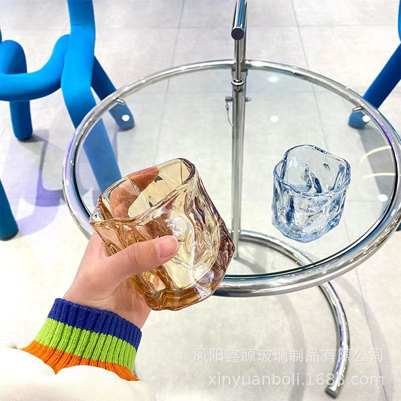 Ins-style glass cups, household water cups, girls' high school appearance level, Internet celebrity twist cups, juice tea beer mugs, gift wholesale Application Scenario