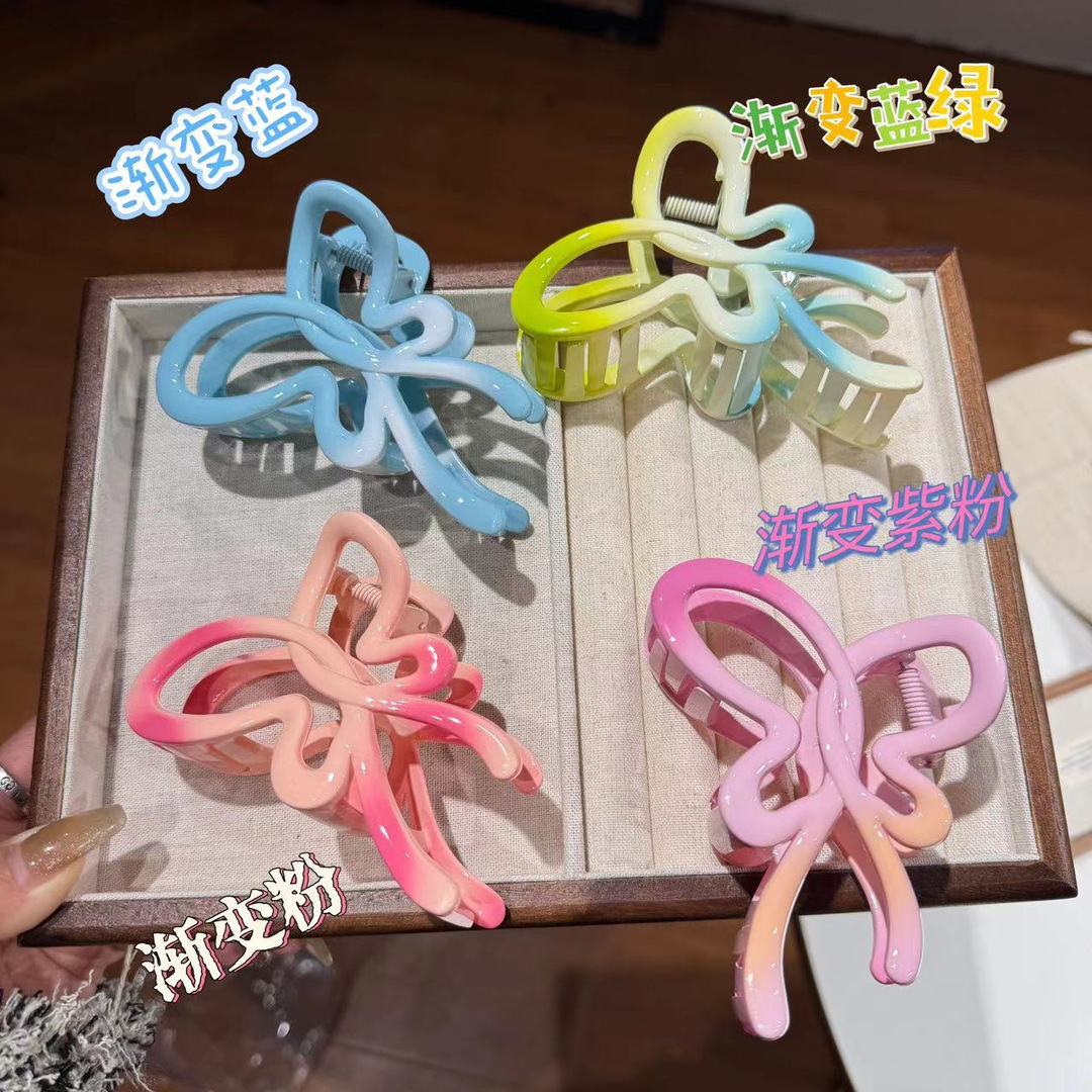 2025 New dopamine gradient hairpin, stylish and girlish, with a super large shark clip at the back of the head full figure