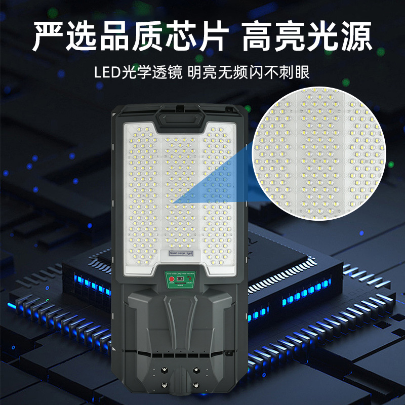 2024 New outdoor solar garden lamp LED ultra-bright waterproof sensor integrated street lamp solar panel details Picture