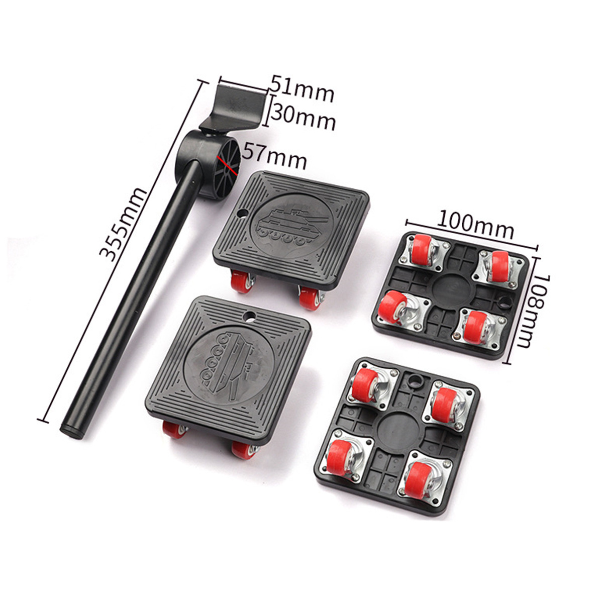 New cross-border moving tools, swivel wheel furniture moving tools, heavy object moving tools Specification drawing