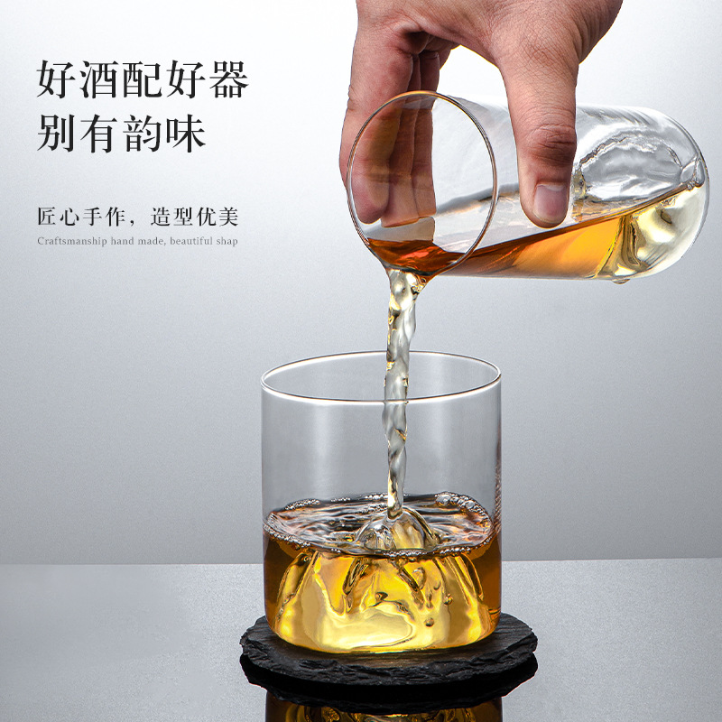 Japanese-style mountain-viewing cup home whisky wine glass set, high-end Western-style wine glass, Zangshan spirits glass glass batch Application Scenario