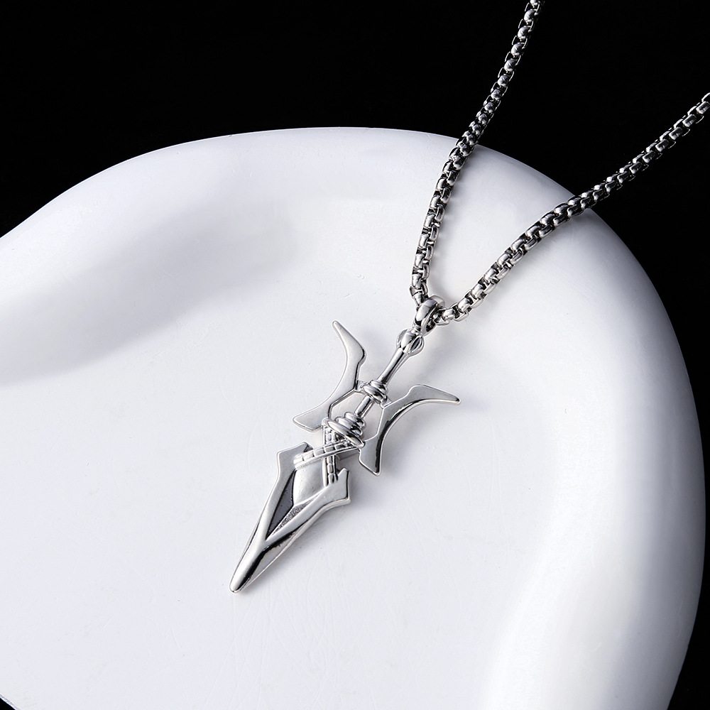 A new titanium steel chain from Europe and America, a personalized and fashionable necklace that is the same as the popular ones, a street hiphop pendant accessory Specification drawing