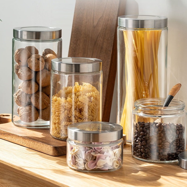 Glass-sealed cans, food-grade snack and fruit storage cans with LIDS, tea cans, milk powder cans, empty bottles, honey storage cans Specification drawing