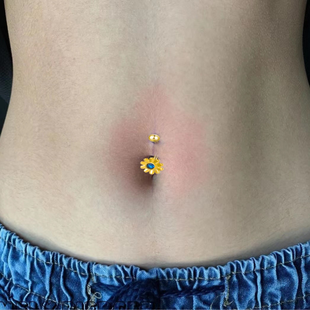 Cross-border new copper-inlaid zircon navel nail women's personality and temperament butterfly flower star eyebrow nail lip nail piercing jewelry Specification drawing