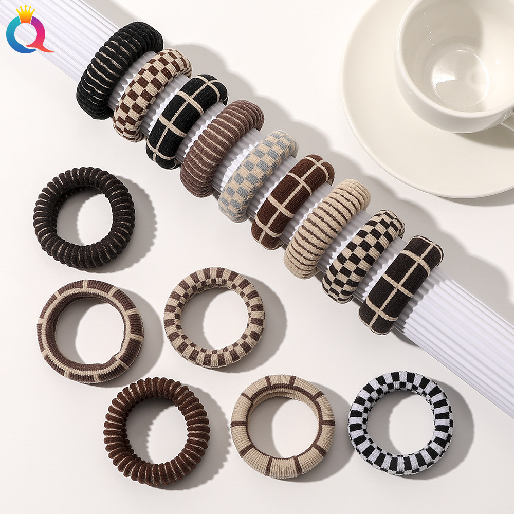 Qiyue Korean towel band, thick rubber band, high elasticity, seamless, simple hair band, bun hair rope, Yiwu accessories full figure
