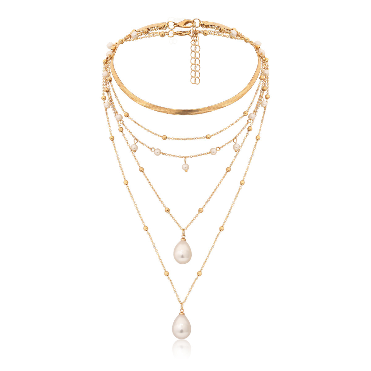 European and American cross-border jewelry, exaggerated human figures, coins, multi-element necklaces, women's retro relief flower plate imitation pearl necklaces Item Picture