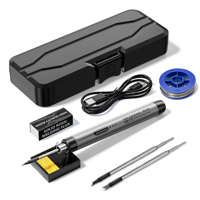 USB portable charging 5V8W soldering iron, mini household 800 mah lithium battery soldering iron set for soldering and repair Item Picture