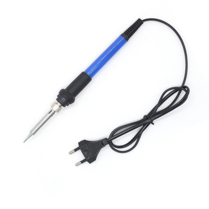 European standard 60W constant-temperature soldering iron, American standard blue household small temperature-adjustable soldering iron set, handheld Item Picture