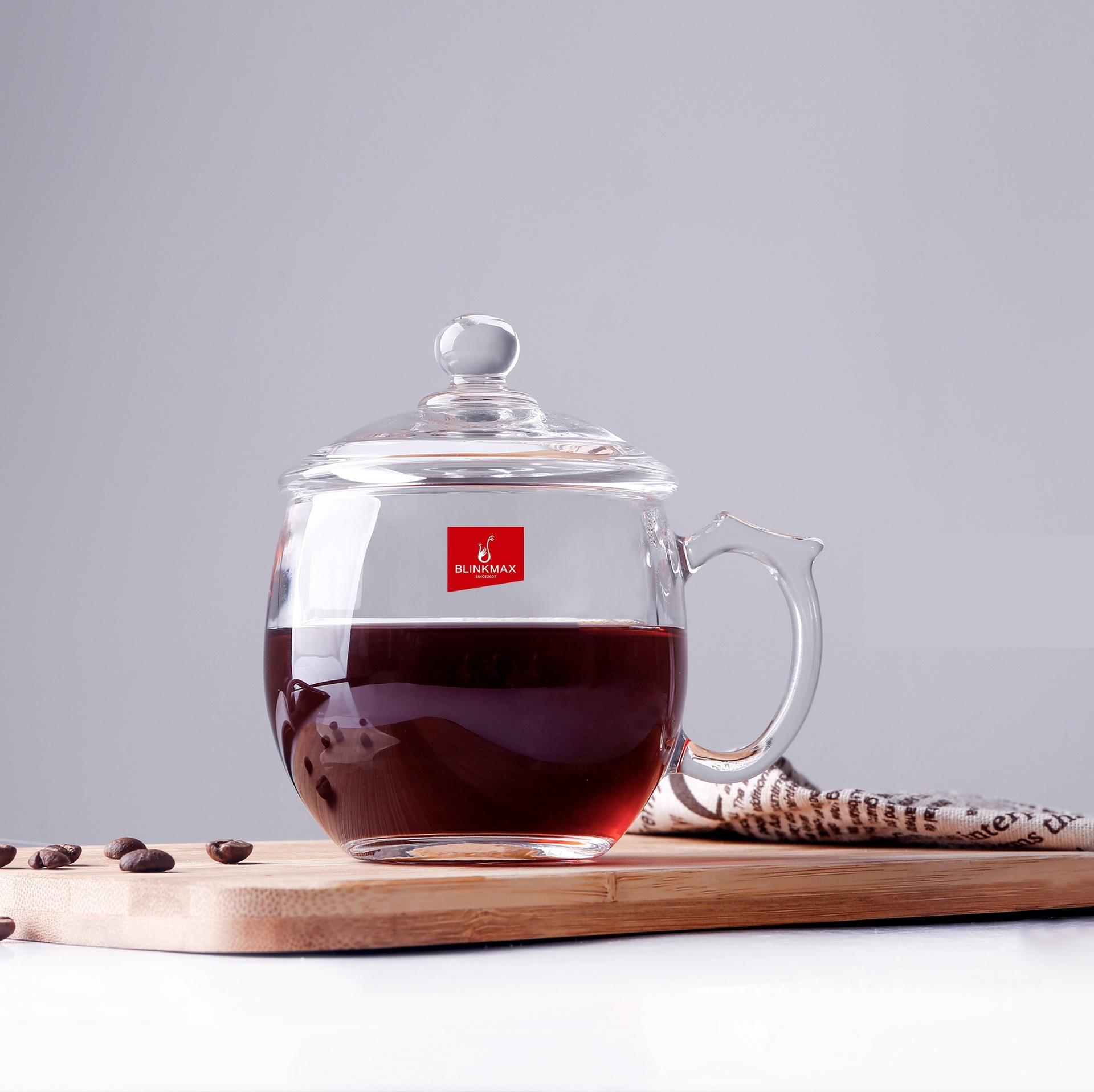 Household glass cups, office and meeting water cups, tea drinking cups, large-capacity multi-functional glass cups with LIDS details Picture