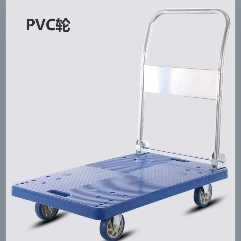 The factory supplies flatbed carts, hand carts, silent folding carts, 90×60, 50×70, and multiple colors of hand-pulled carts and trailers Application Scenario