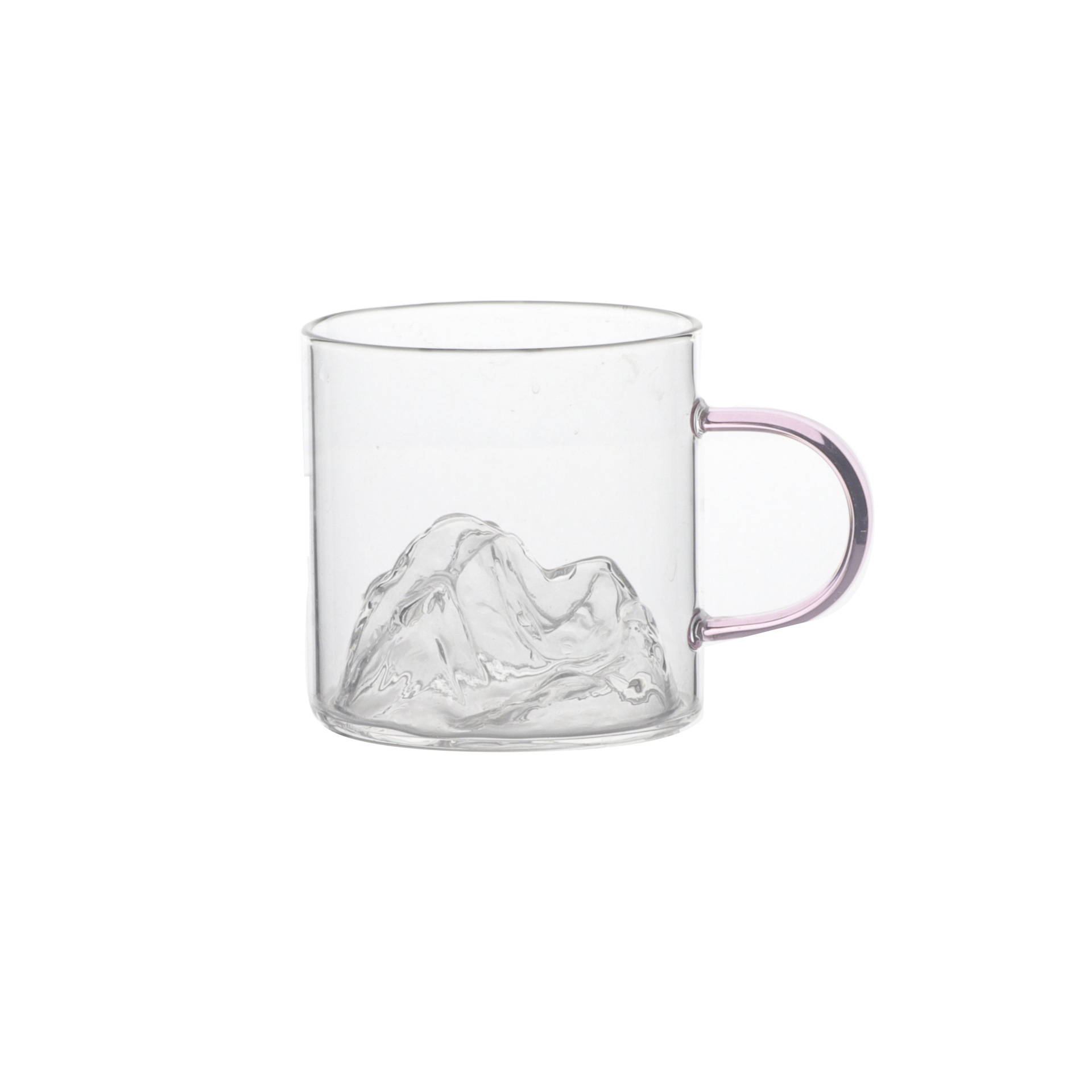 Glass ice mountain flower tea cup, household tea cup, mountain viewing cup, Japanese Fuji Mountain whisky cup, high appearance level water cup Item Picture