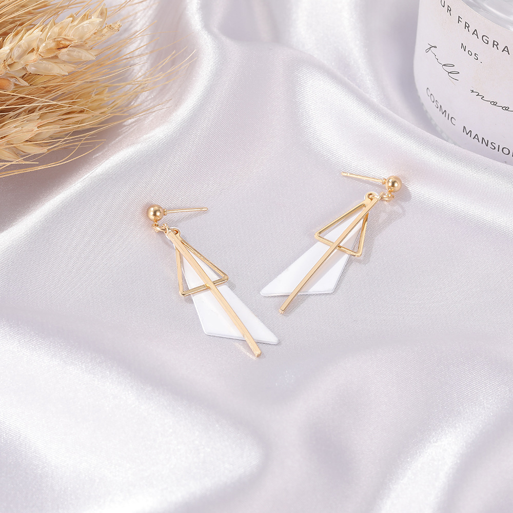 Korean best-selling earrings, geometric tassel triangular style, elegant and simple, trendy and versatile earrings details Picture