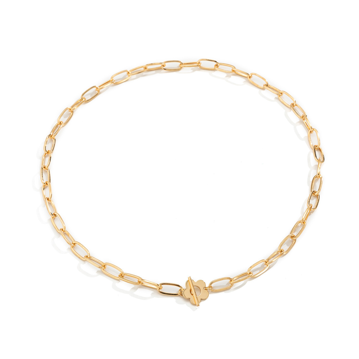 European and American cross-border jewelry: simple geometric cross chain collarbone chain, elegant and versatile, short Daisy flower necklace Item Picture