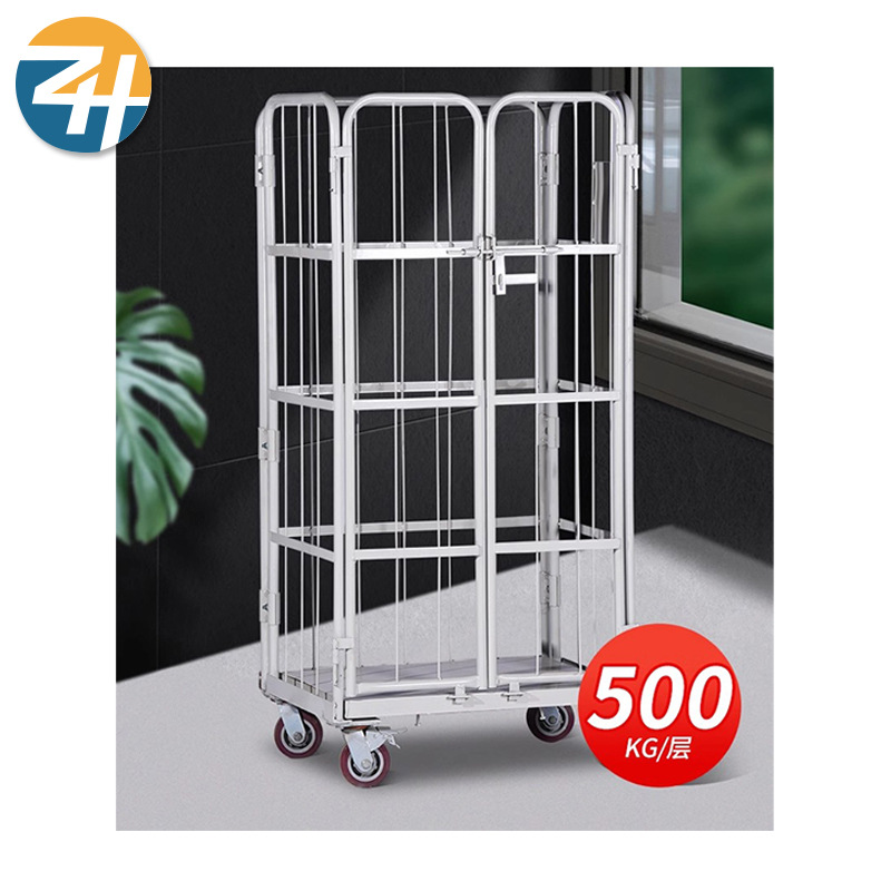 Labor-saving logistics trolley, picking and storage cage, mobile sorting, four-wheel thickened net cage turnover trolley Item Picture