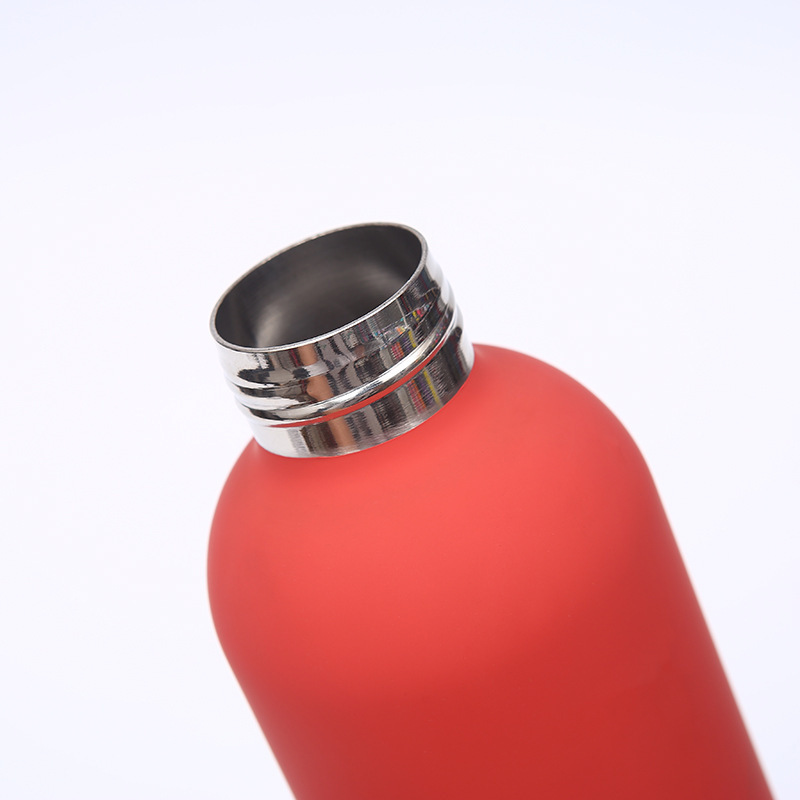 Cross-border 304 stainless steel vacuum small-mouth bottle, solid-color portable insulated cup, large-capacity rubber paint sports water cup Specification drawing
