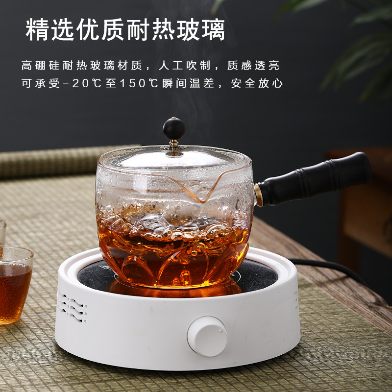 New thickened high-temperature resistant glass teapot, boiling teapot, Xiaoyao teapot, tea-water separation teapot, household tea set Application Scenario